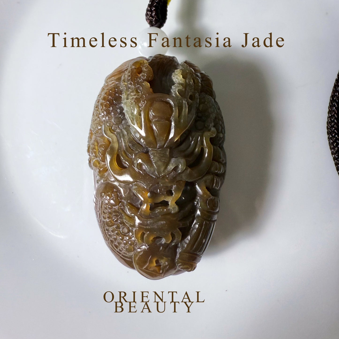 Certified sugar brown Hetian Jade Handheld dragon Ornament hand carved