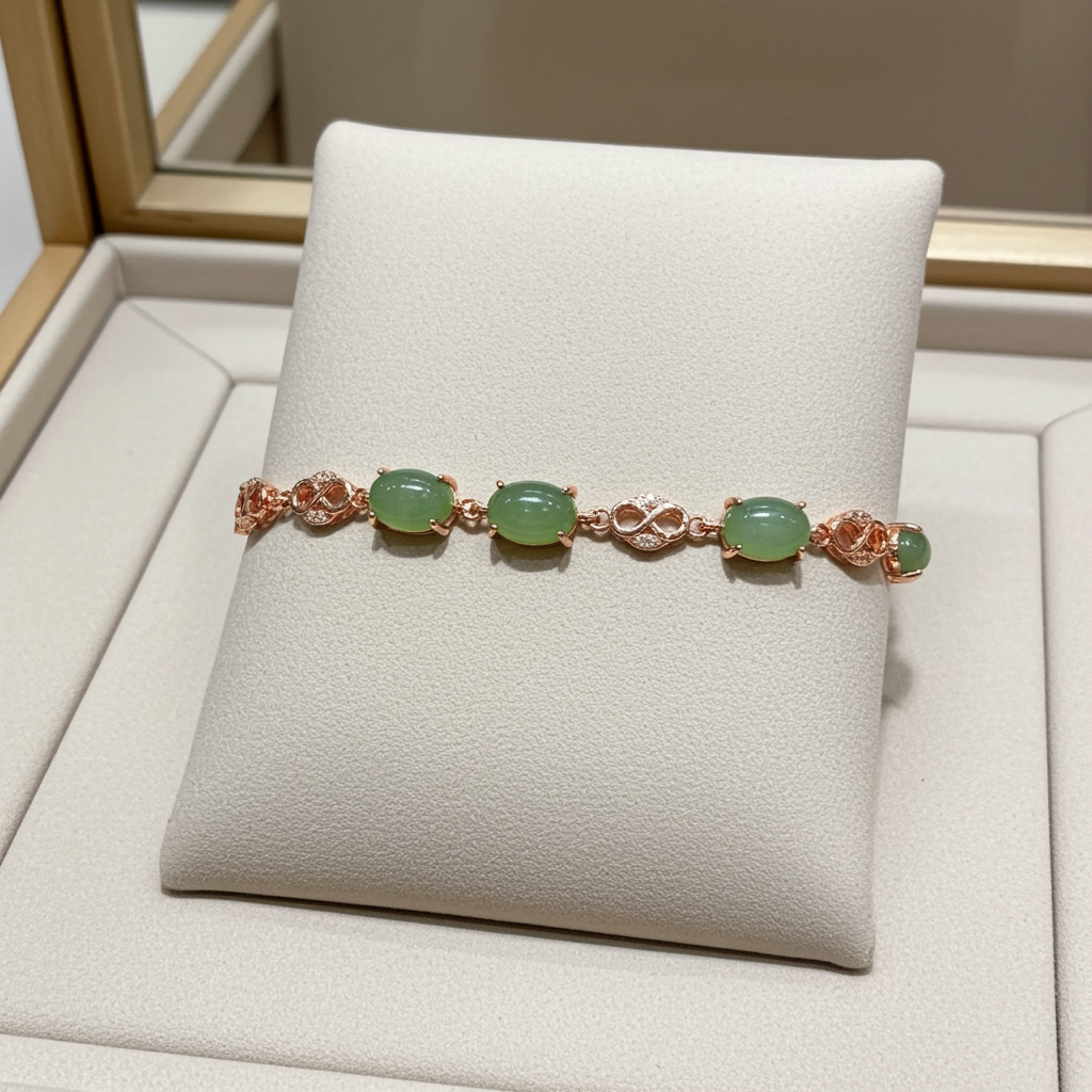 Certified genuine apple green Siberian nephrite jade Bracelet