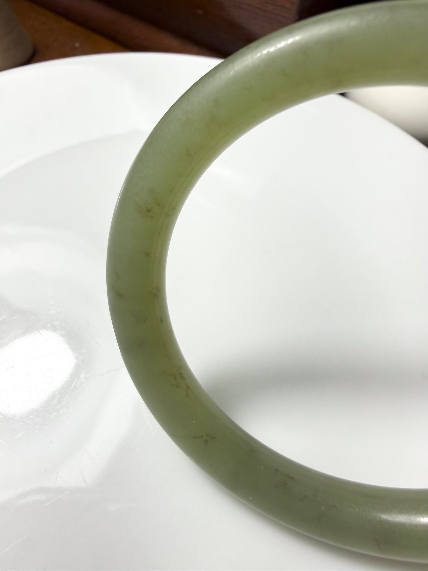 Certified Genuine Water Green Hetian Jade nephrite jade Bracelet bangle - 51mm inner diameter