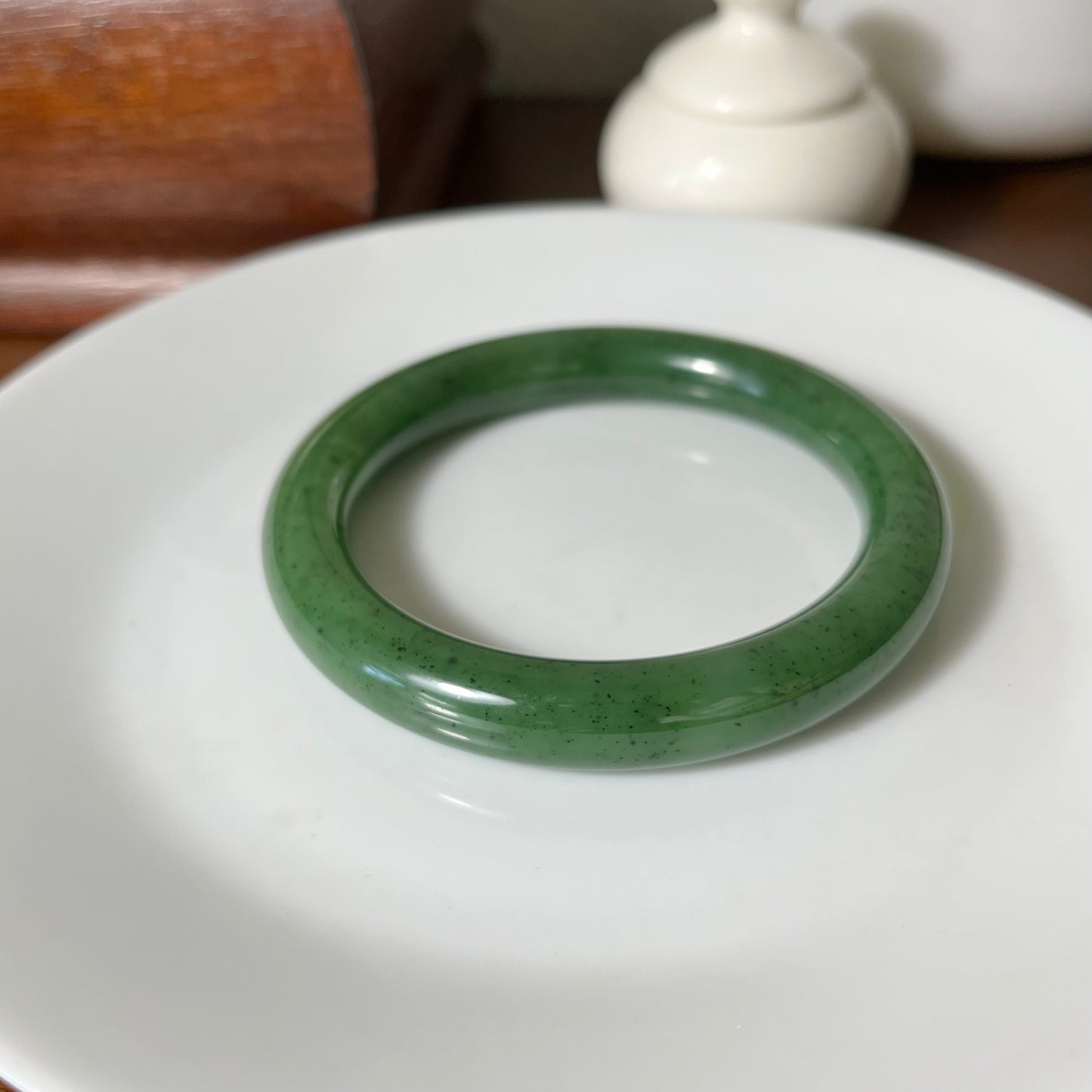 Genuine Siberian nephrite jade Bracelet bangle - 55mm inner diameter