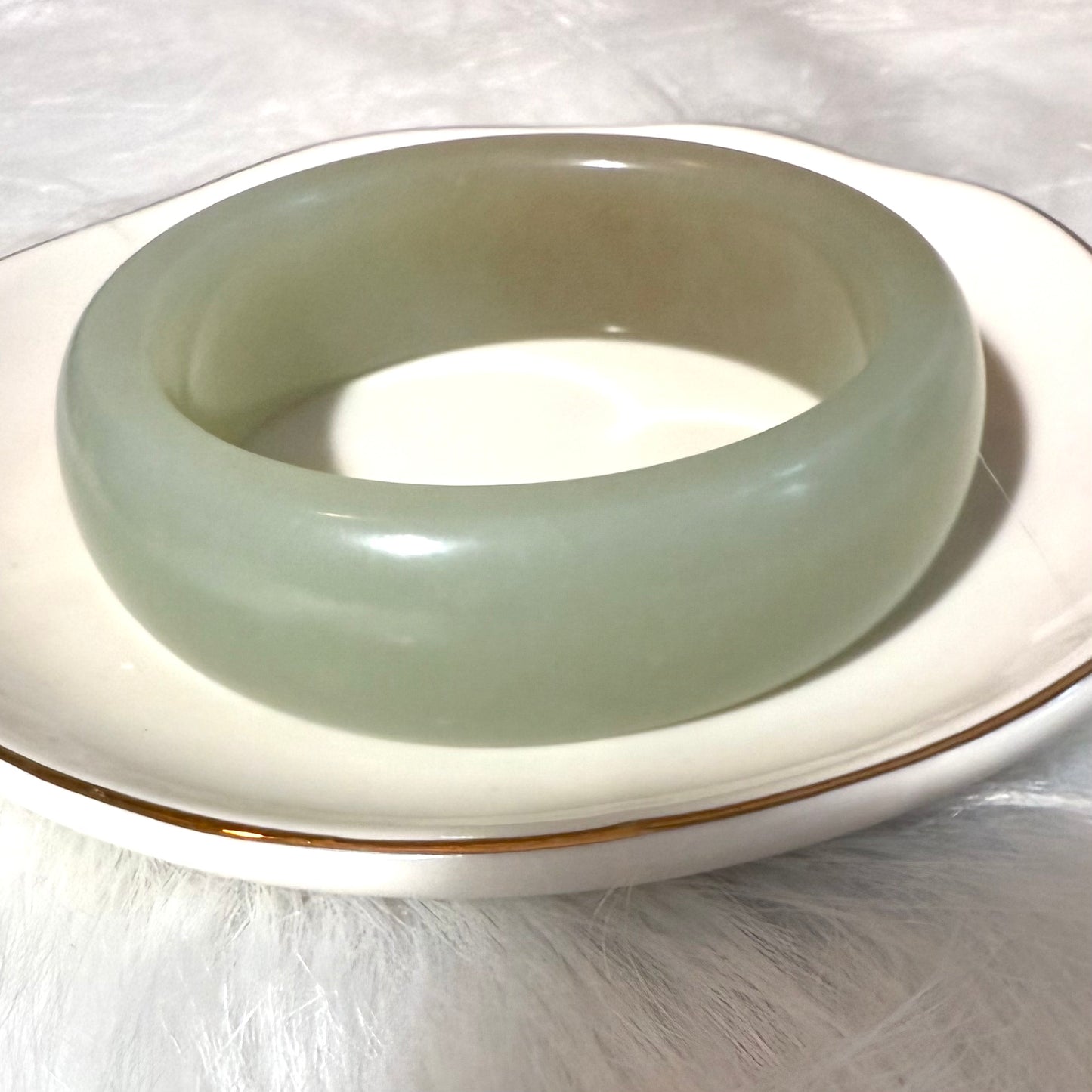Blue and brown sugar genuine nephrite jade bracelet bangle - inner diameter 55mm