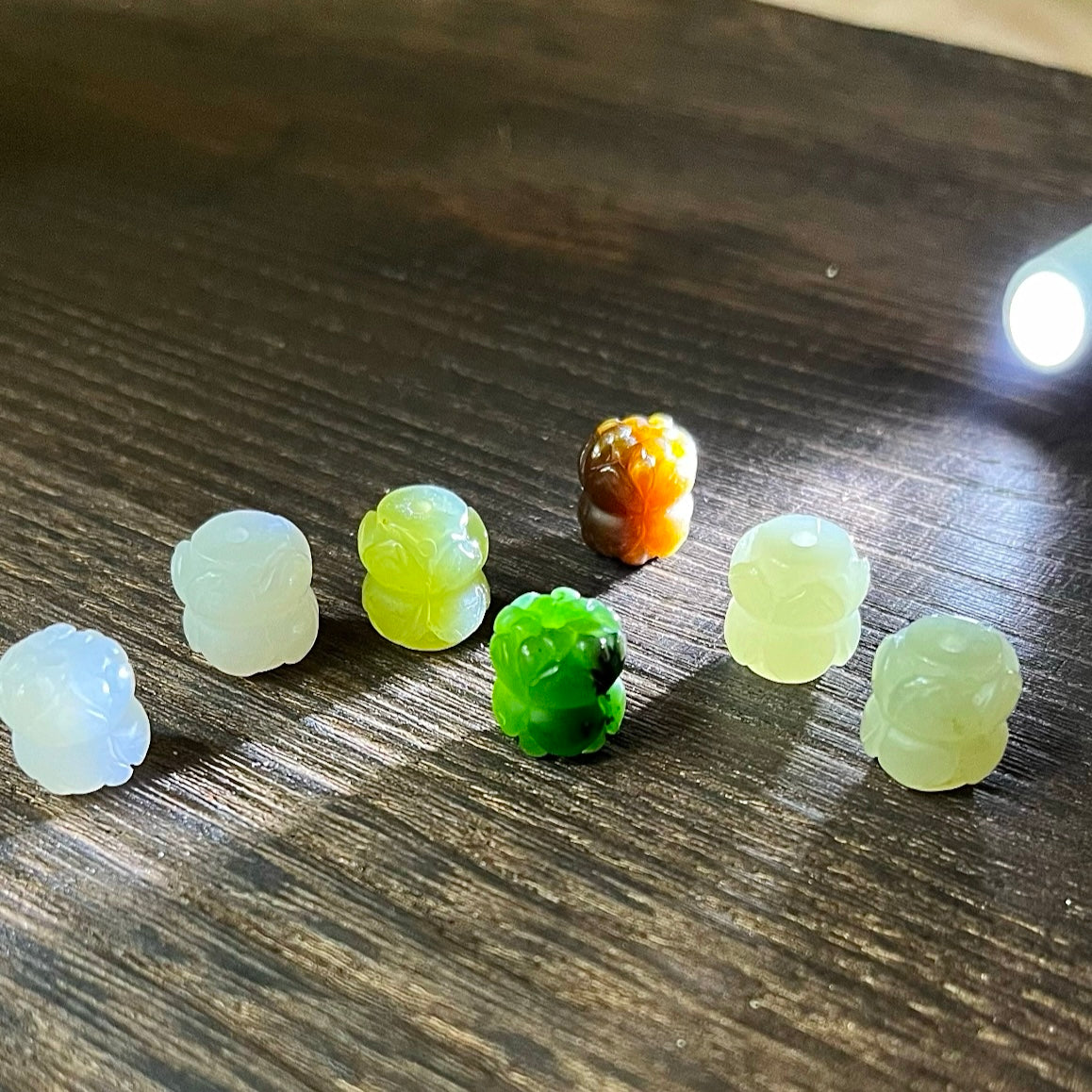 Genuine Premium Hetian Jade Nephrite Jade carved twin lotus Chinese knot bracelet , adjustable length / green / green yellow / white/off white