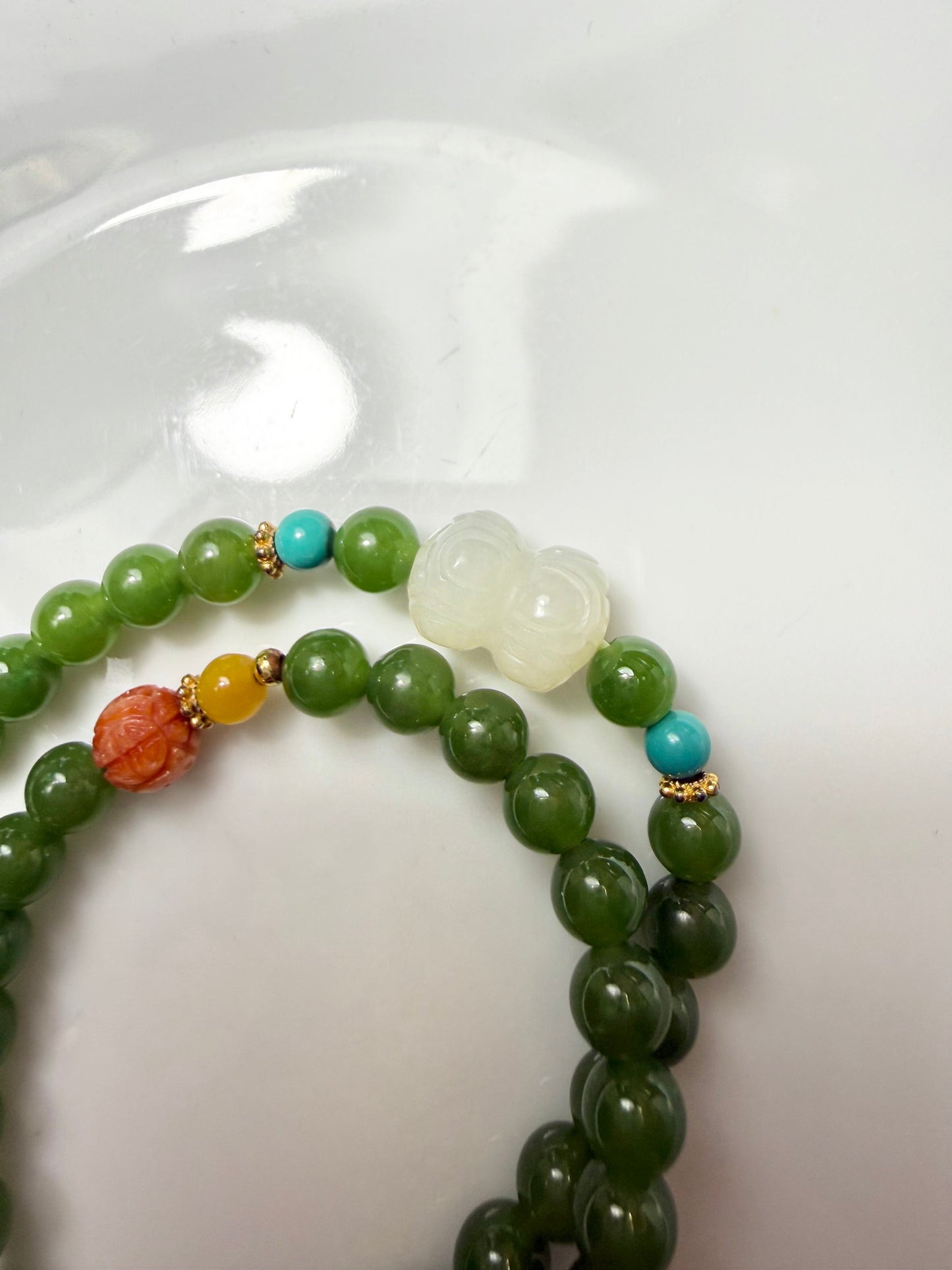Certified genuine Siberian Nephrite Jade bracelet - 6mm beads with 12 inches length