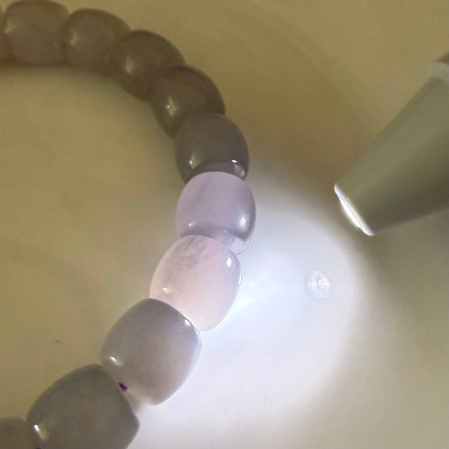 Certified genuine purple violet Hetian jade nephrite jade Bracelet - gradient -10mm beads 6.5 inch length