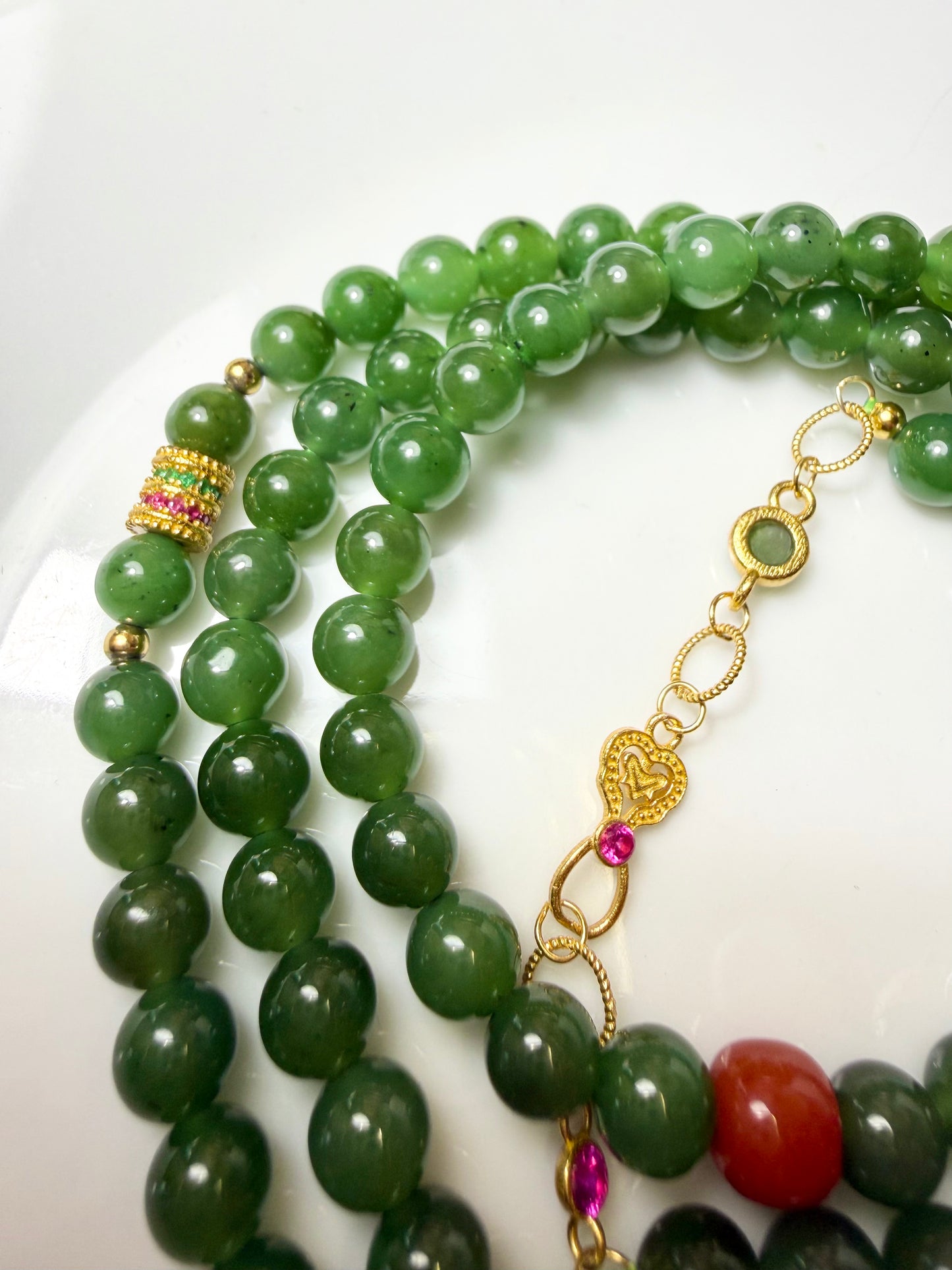 Certified genuine Siberian Nephrite Jade bracelet - 6mm beads 28 inches length