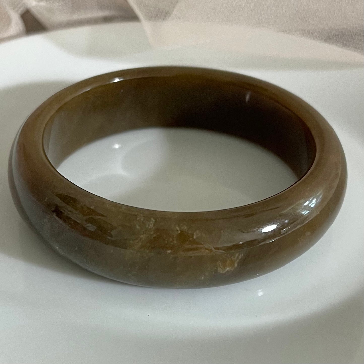 Certified genuine Brown Sugar Hetian Jade nephrite jade Bracelet bangle - 56 mm inner diameter