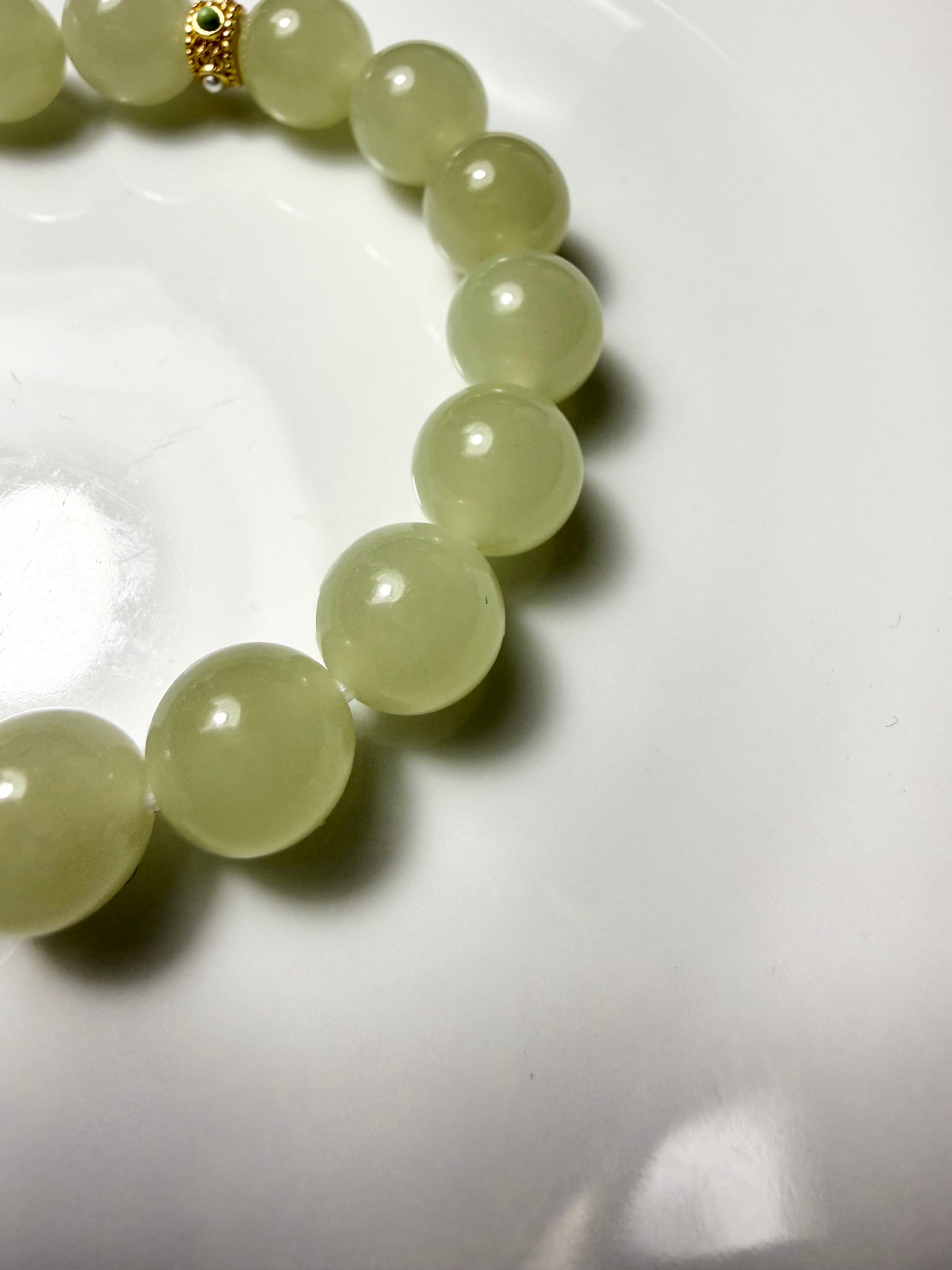 Certified Top Quality genuine Hetian jade nephrite jade Bracelet 10mm beads 6 inches length