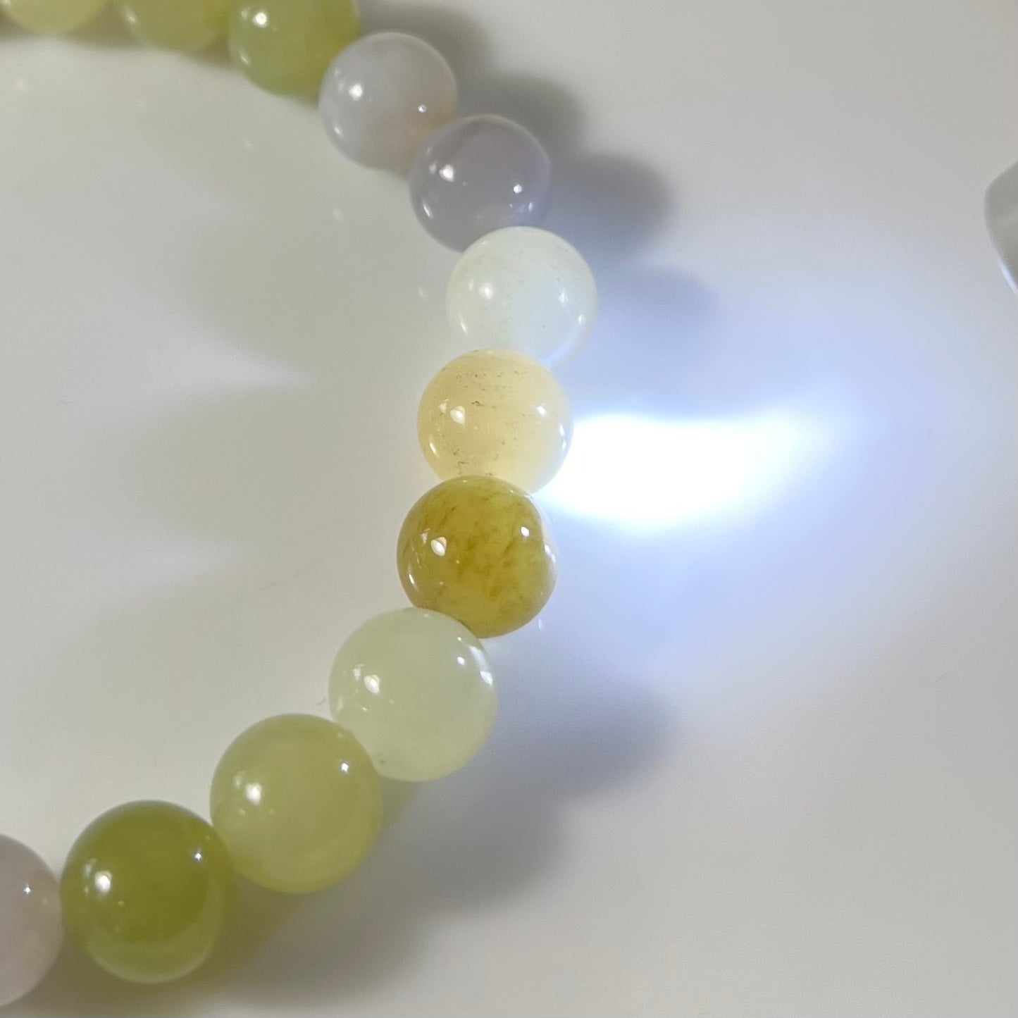 Multi-color genuine Hetian Jade nephrite jade Bracelet - 8mm beads 6.5 inches purple, yellow, green, brown, etc.