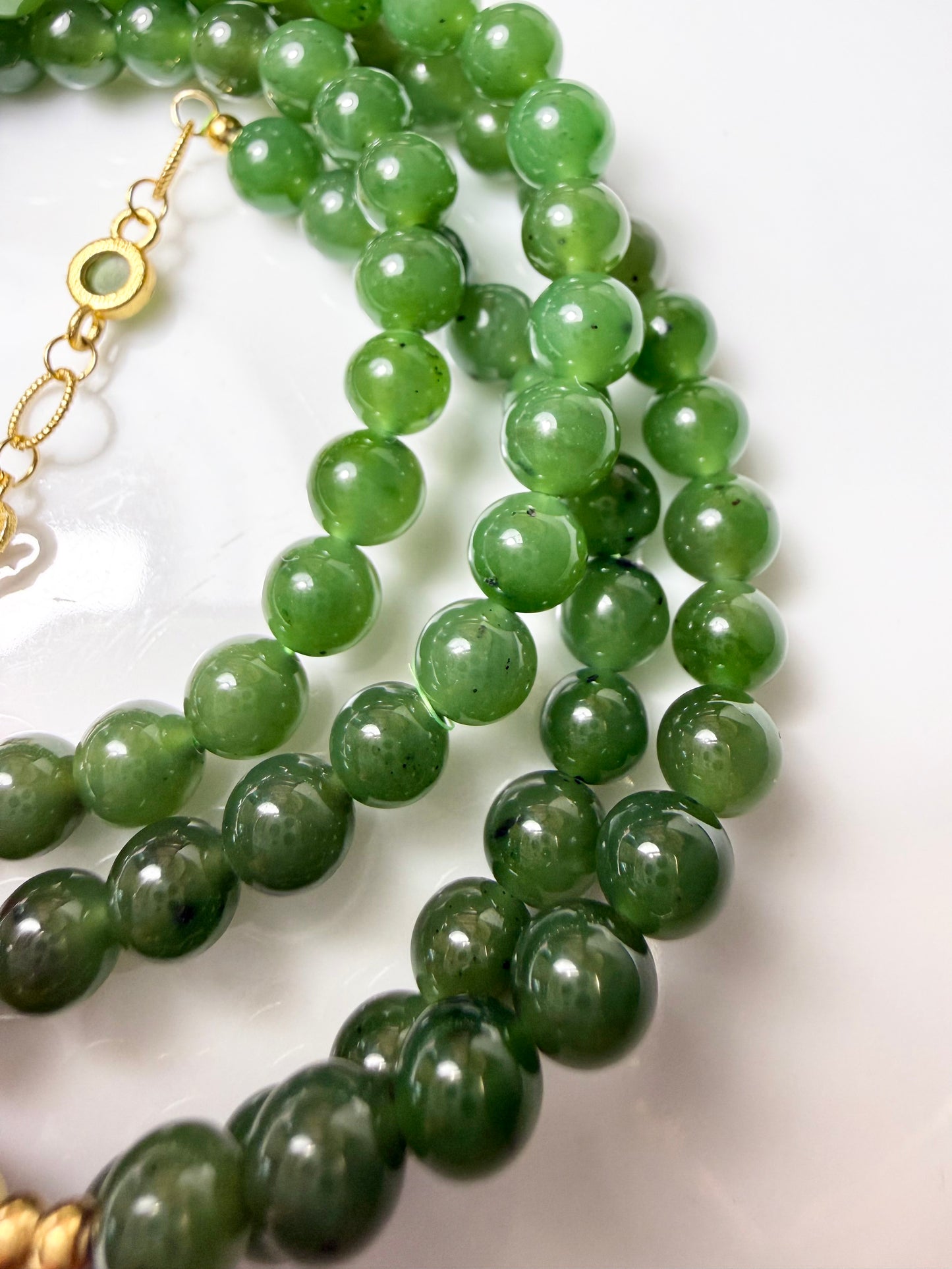 Certified genuine Siberian Nephrite Jade bracelet - 6mm beads 28 inches length
