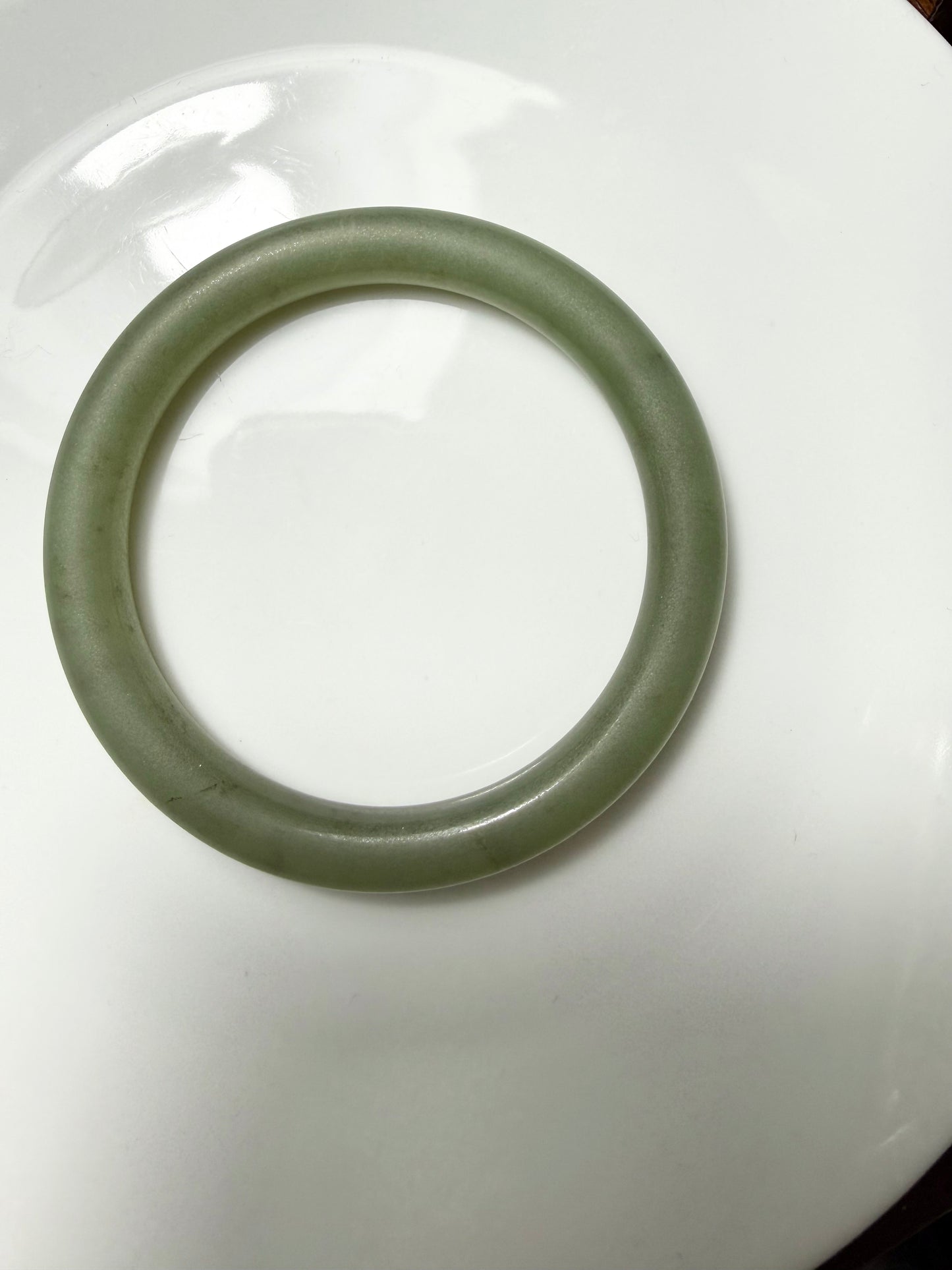 Certified Genuine Water Green Hetian Jade nephrite jade Bracelet bangle - 51mm inner diameter
