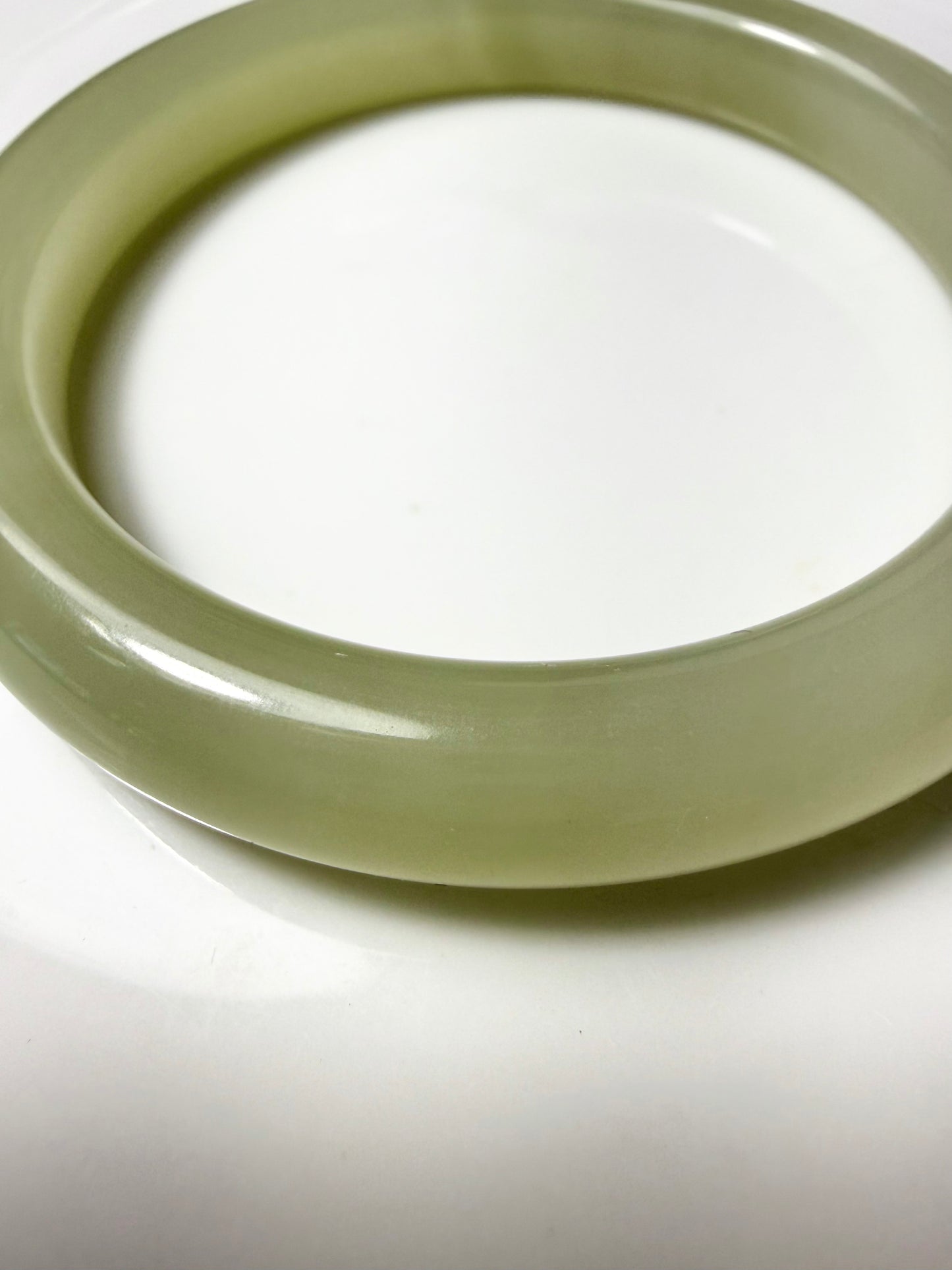 Certified water green genuine Hetian jade nephrite jade bracelet bangle - inner diameter 55.5mm