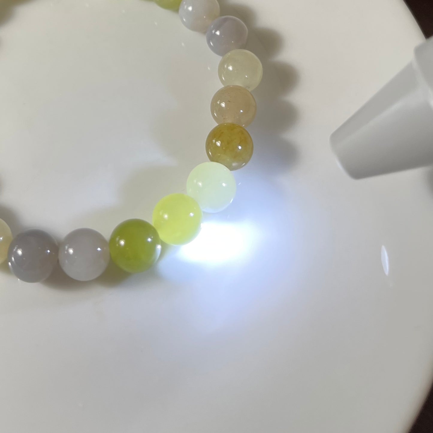 Multi-color genuine Hetian Jade nephrite jade Bracelet - 8mm beads 6.5 inches purple, yellow, green, brown, etc.