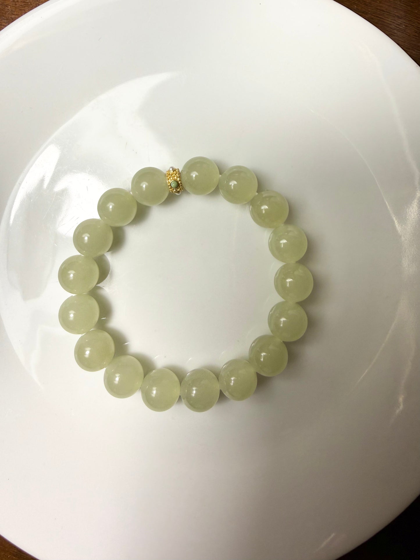 Certified Top Quality genuine Hetian jade nephrite jade Bracelet 10mm beads 6 inches length