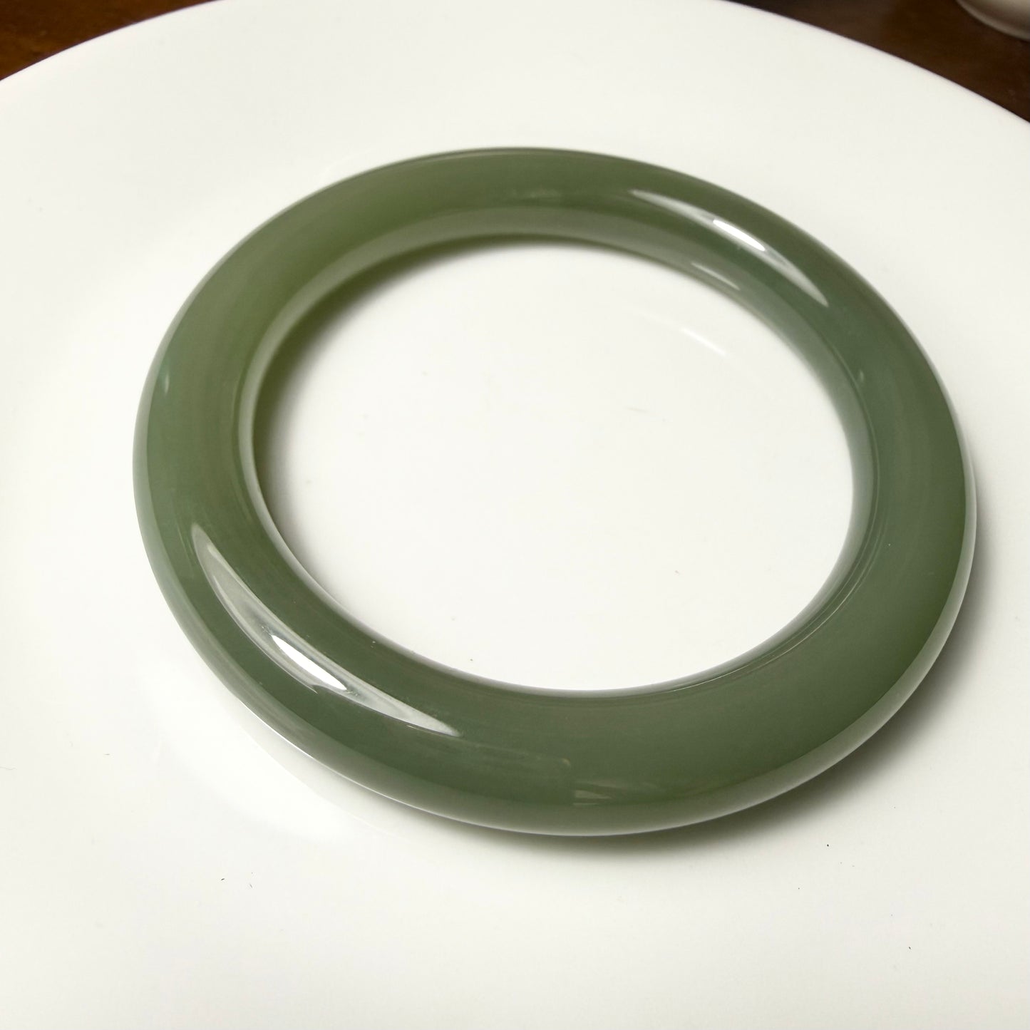 Certified Genuine water Green Hetian Jade nephrite jade Bracelet bangle - 56mm inner diameter
