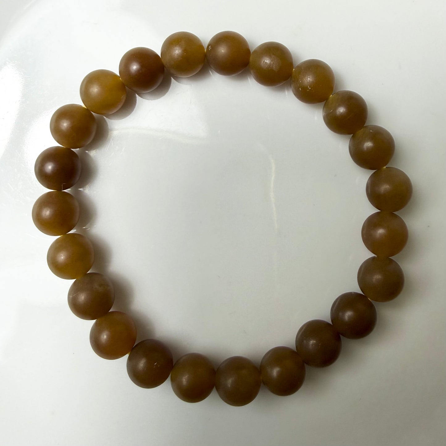 Certified high quality sugar brown genuine nephrite / Hetian Jade Bracelet - 8 mm big size barrel beads