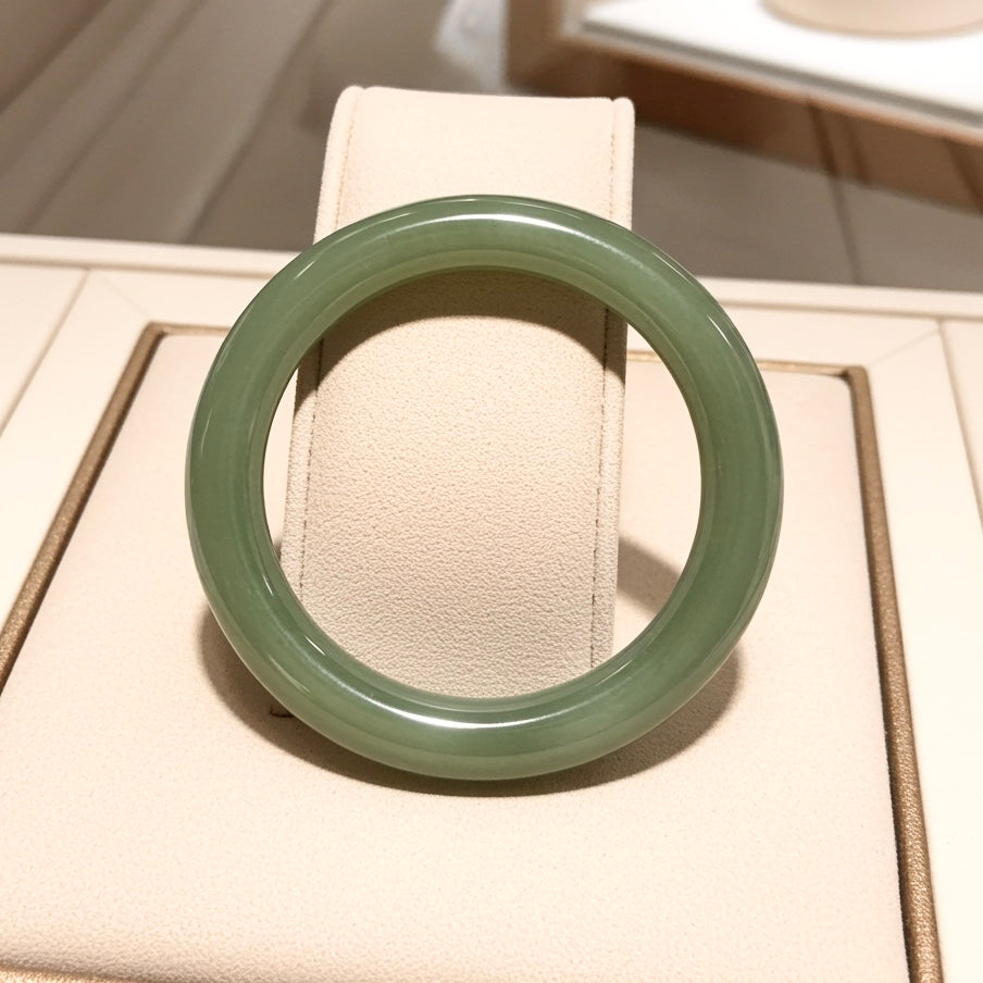 Certified Genuine water Green Hetian Jade nephrite jade Bracelet bangle - 56mm inner diameter