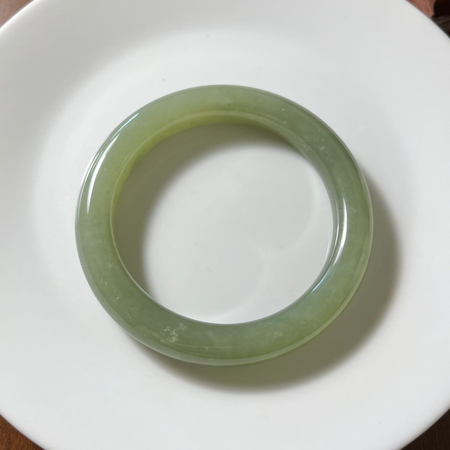 Certified Genuine water Green Hetian Jade nephrite jade Bracelet bangle - 55mm inner diameter