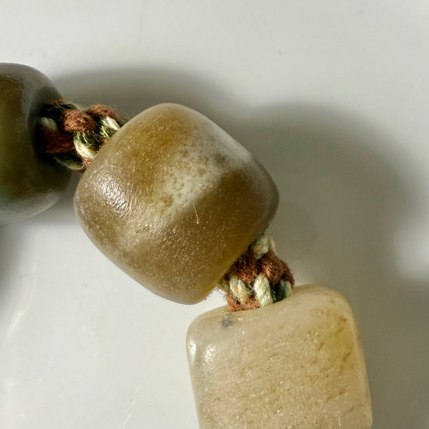 Certified Multi-color genuine Hetian Jade nephrite jade 6inches Bracelet - large beads - bold and imposing