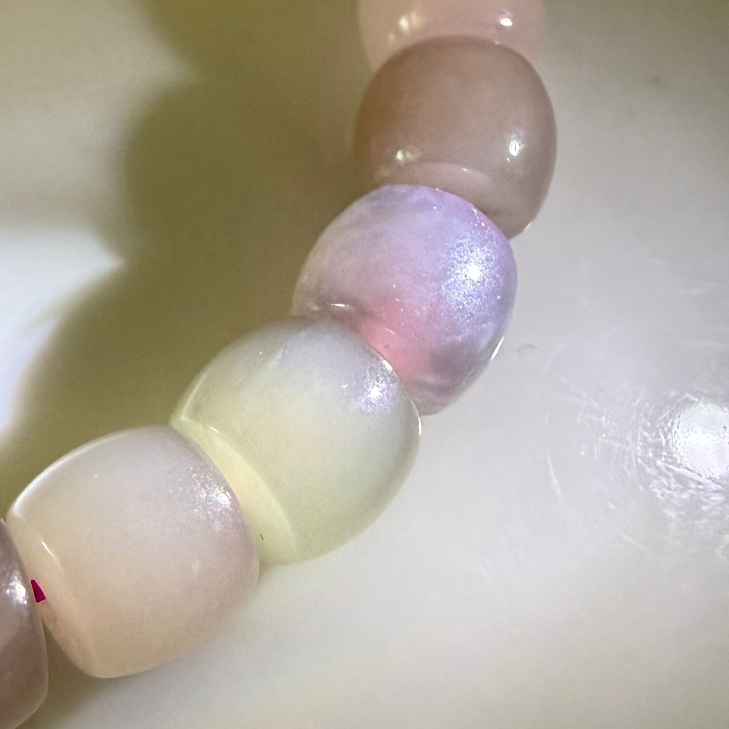 Certified macaron multi color genuine Hetian Jade nephrite jade Bracelet - 8mm beads 6 inches length