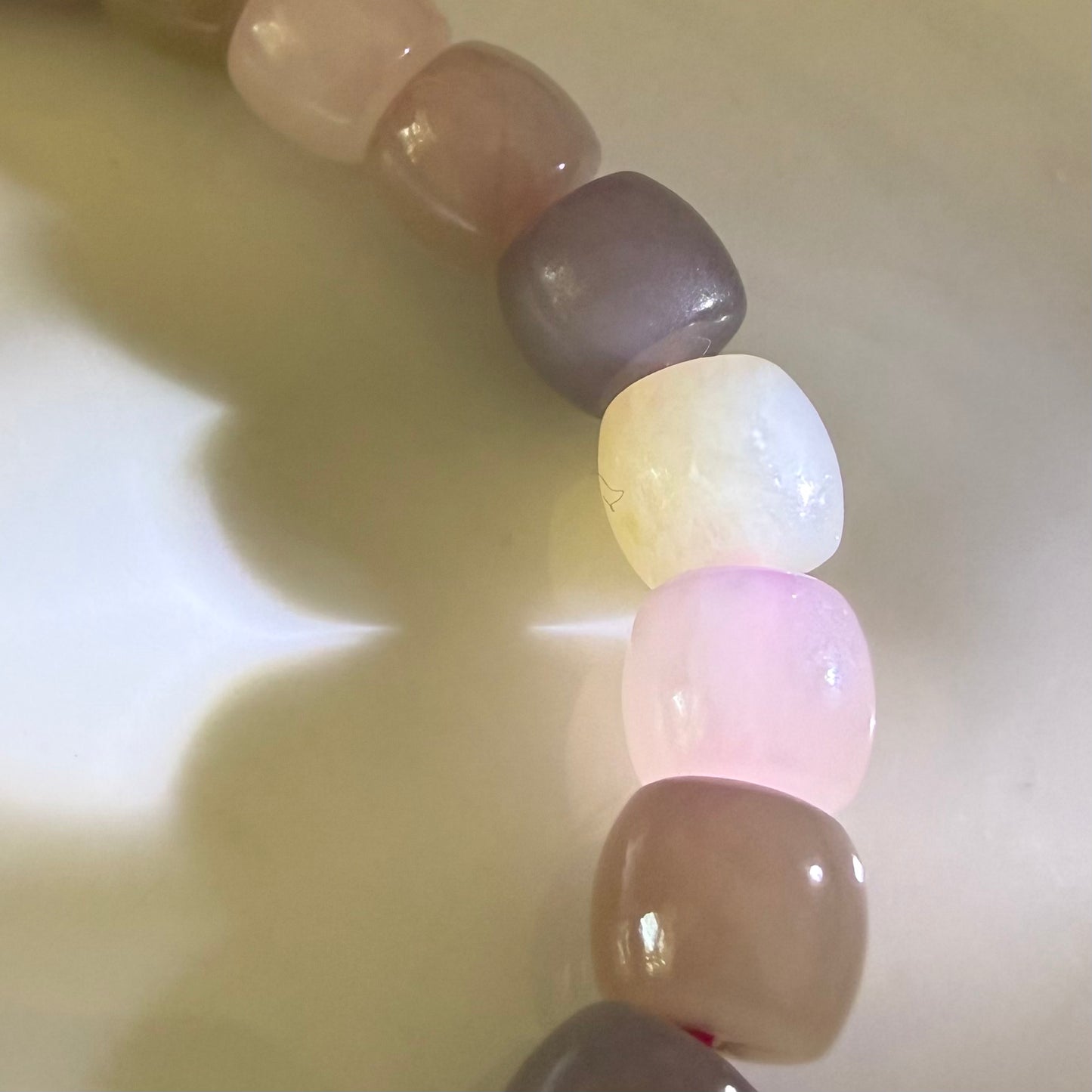 Certified macaron multi color genuine Hetian Jade nephrite jade Bracelet - 8mm beads 6 inches length