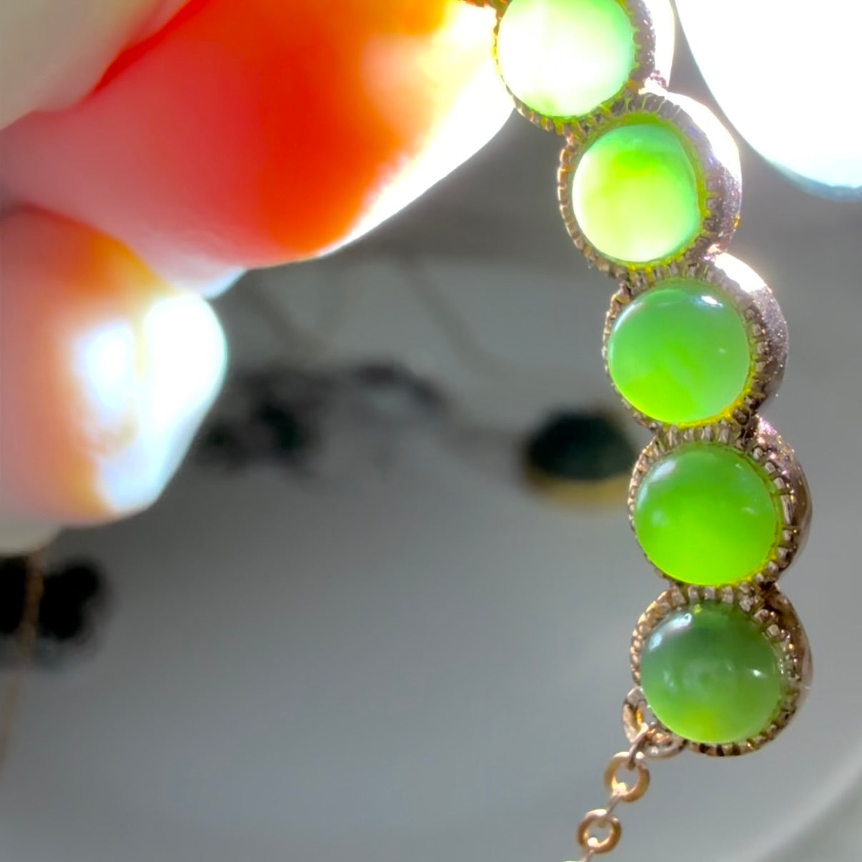 Certified Rose Gold plated on sterling silver genuine Sibebian Nephrite Jade necklace