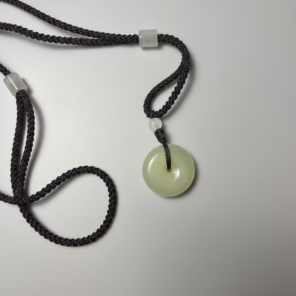 Hetian Jade Donut Pendant water green