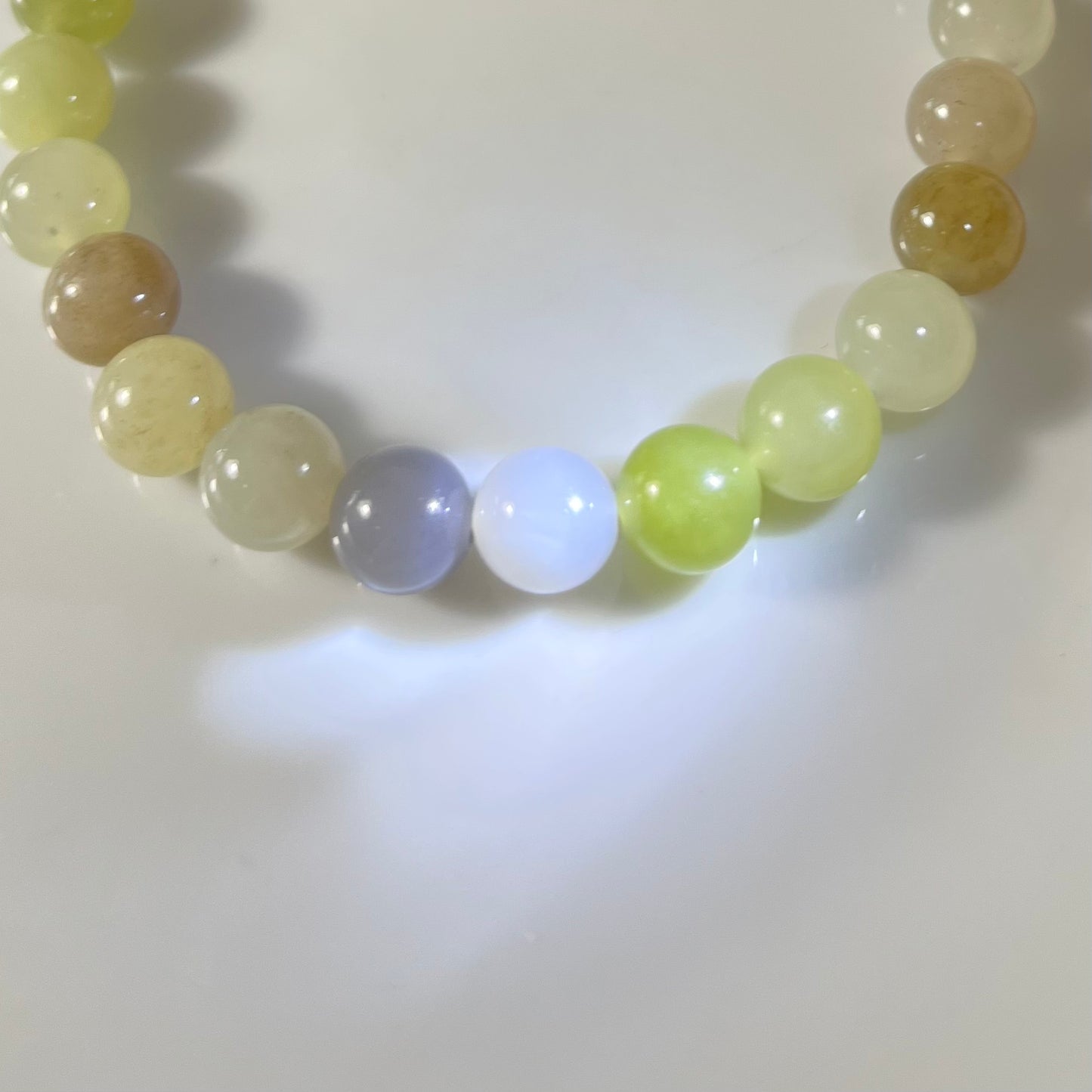 Multi-color genuine Hetian Jade nephrite jade Bracelet - 8mm beads 6.5 inches purple, yellow, green, brown, etc.