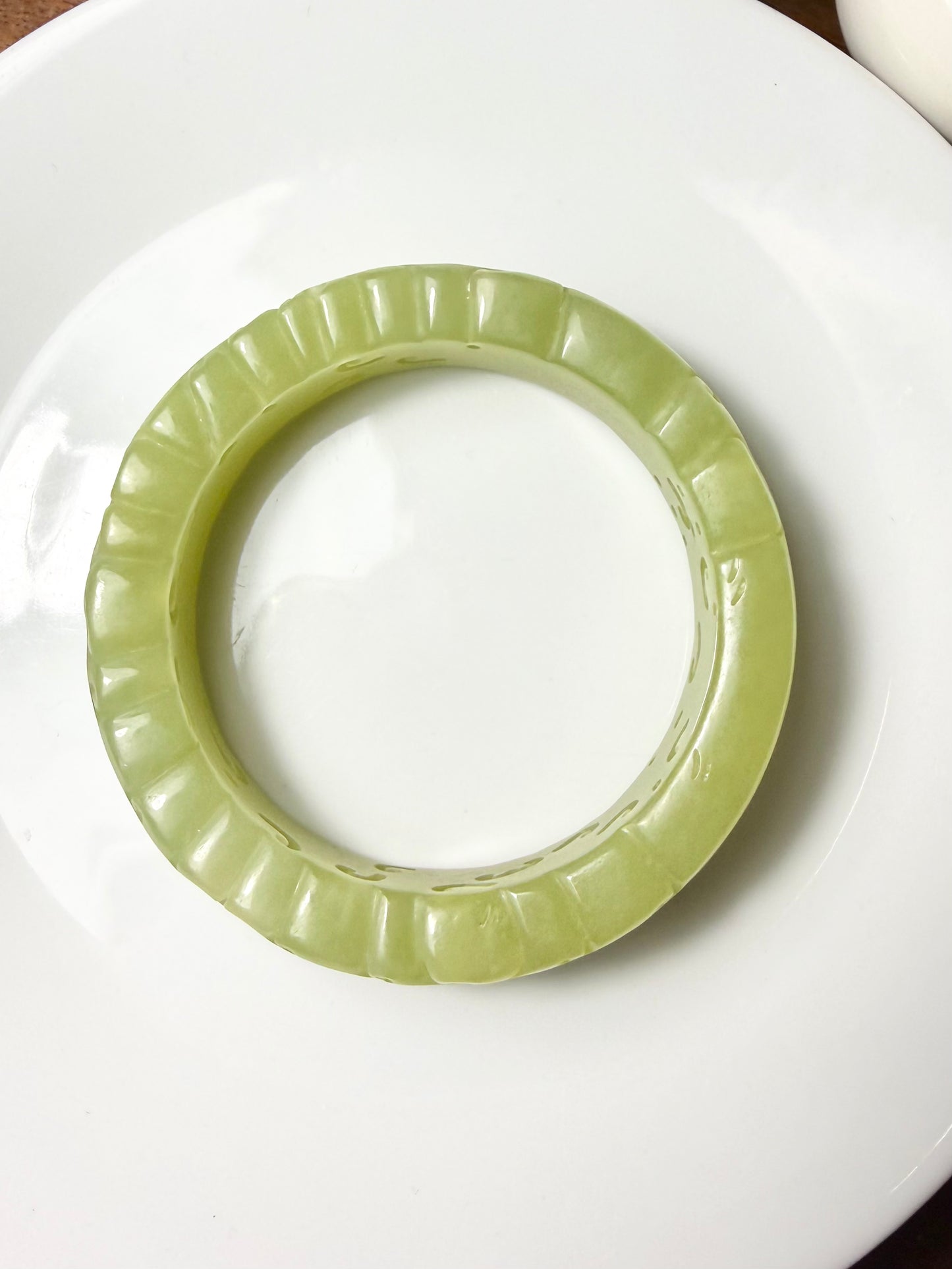 Certified Genuine Yellow Hetian Jade nephrite jade Bracelet Carved bangle - 54mm inner diameter