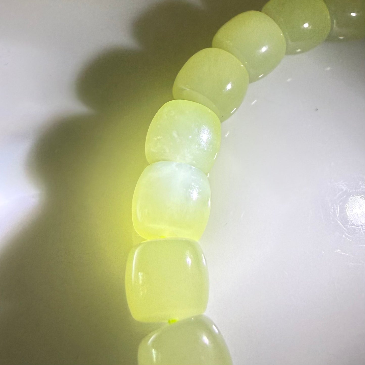 Certified genuine yellow gradient Hetian jade nephrite jade Bracelet -8mm beads 6.5 inch length