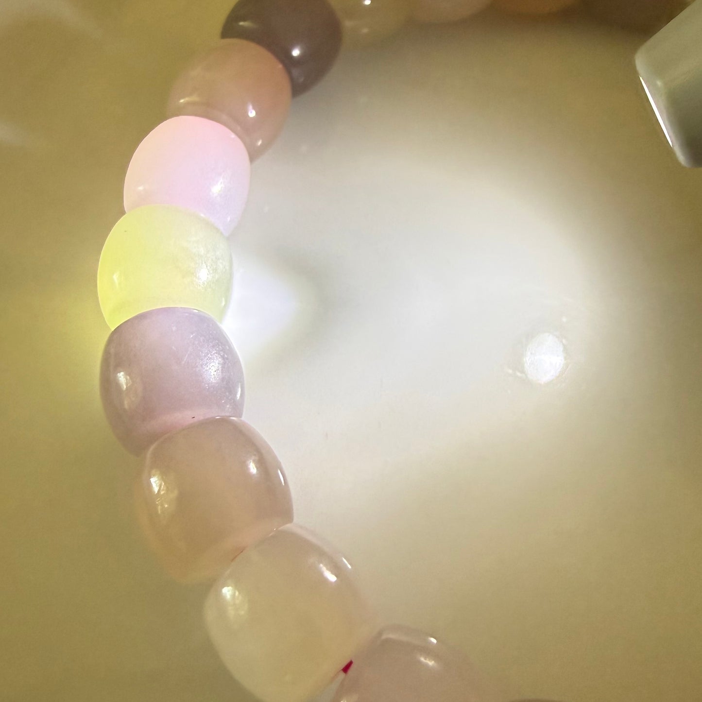 Certified macaron multi color genuine Hetian Jade nephrite jade Bracelet - 8mm beads 6 inches length