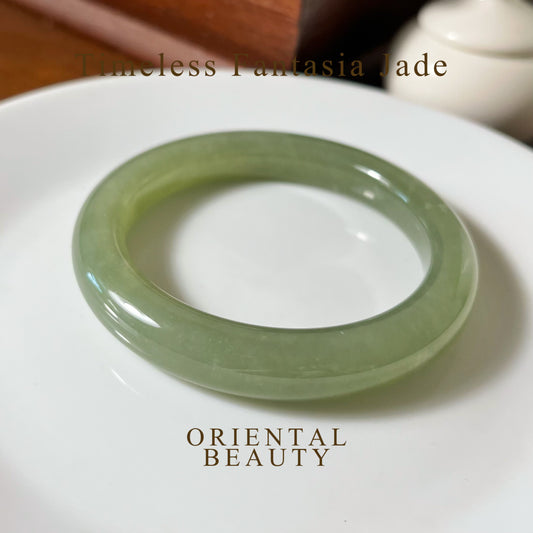 Certified Genuine water Green Hetian Jade nephrite jade Bracelet bangle - 55mm inner diameter