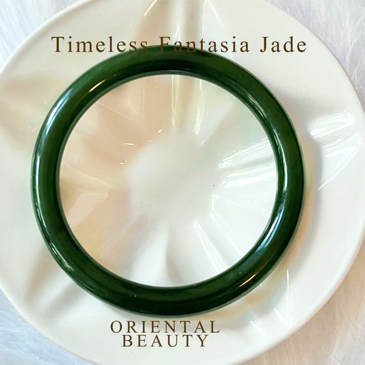Certified Genuine Siberian deep spinach green nephrite jade mini bracelet bangle - inner diameter 53mm