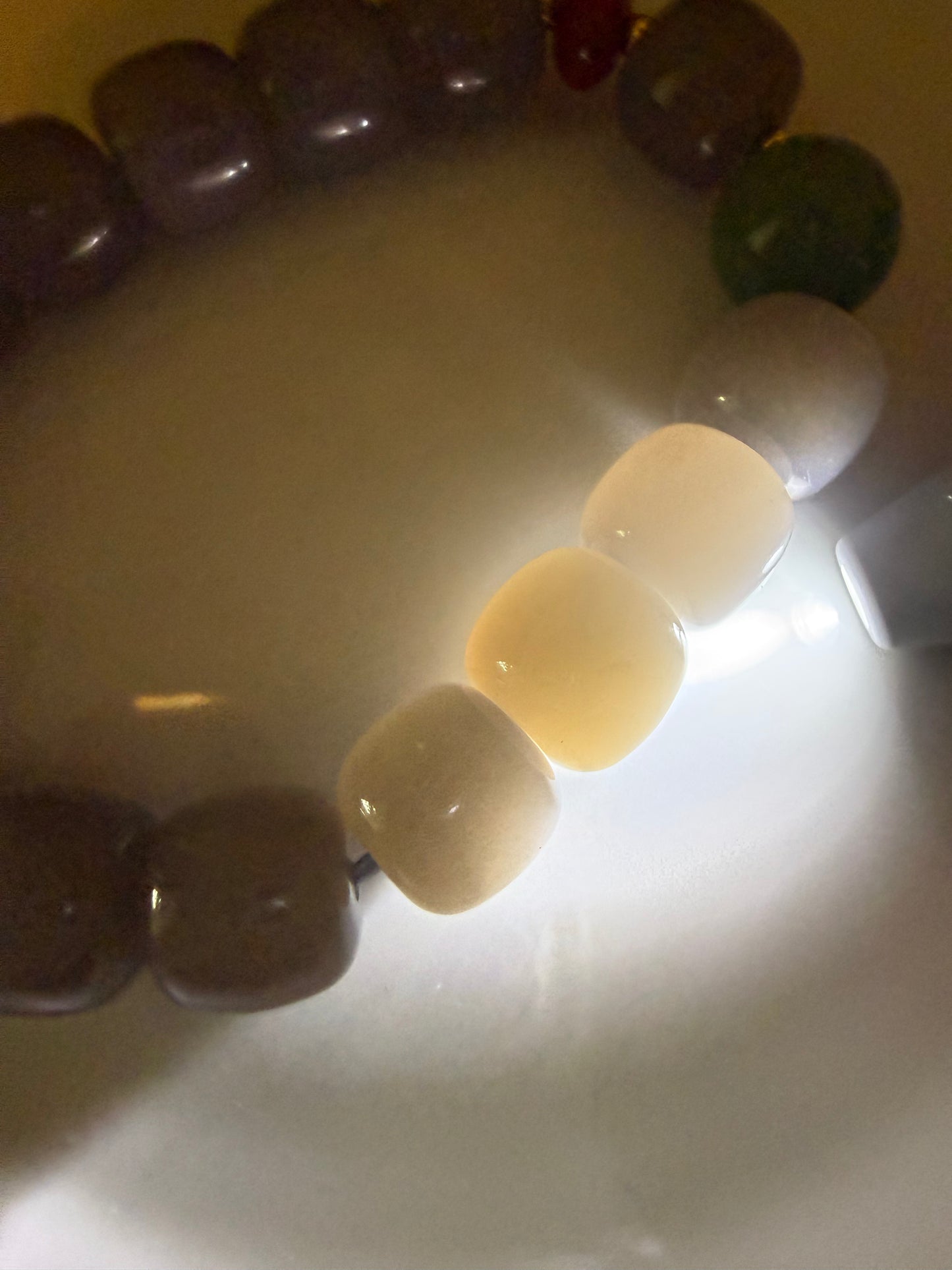 Certified genuine Violet Hetian jade nephrite jade Bracelet with one Siberian bead - 11.5 mm barrel beads 6.5 inches length