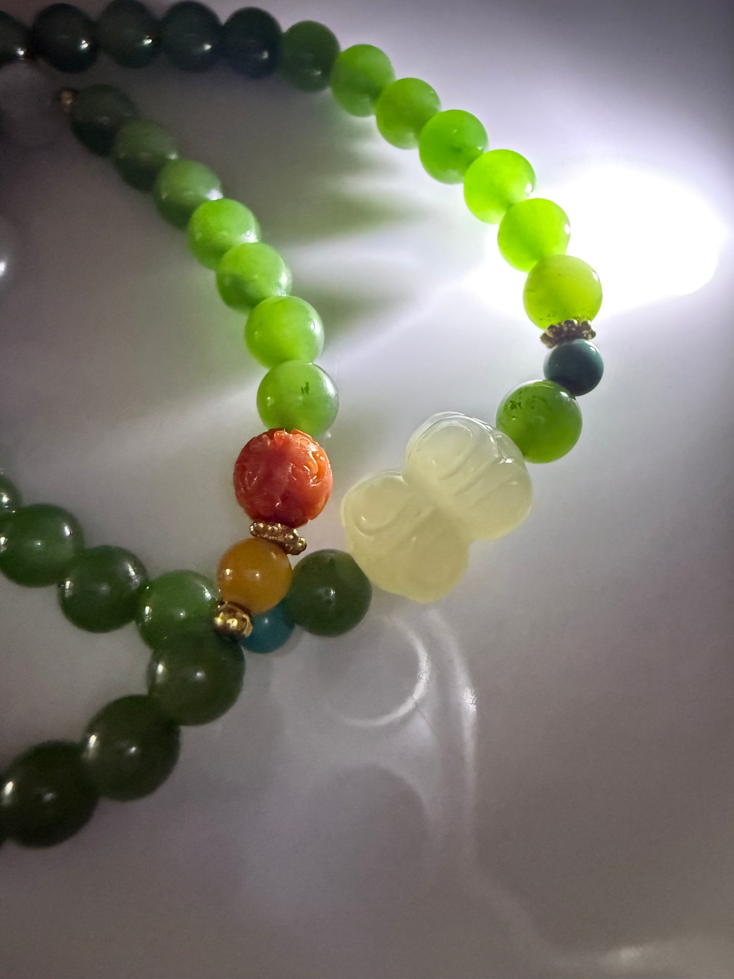 Certified genuine Siberian Nephrite Jade bracelet - 6mm beads with 12 inches length
