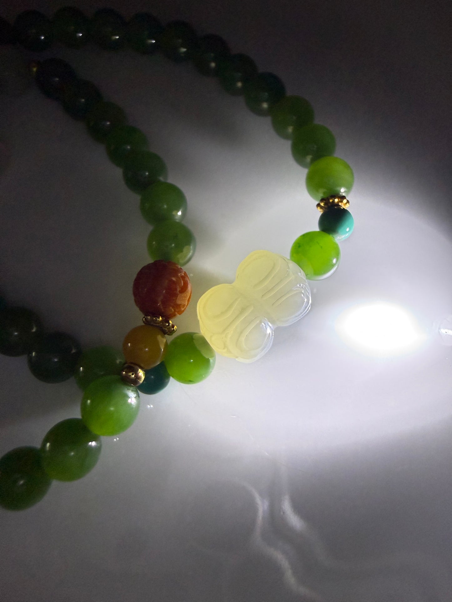 Certified genuine Siberian Nephrite Jade bracelet - 6mm beads with 12 inches length