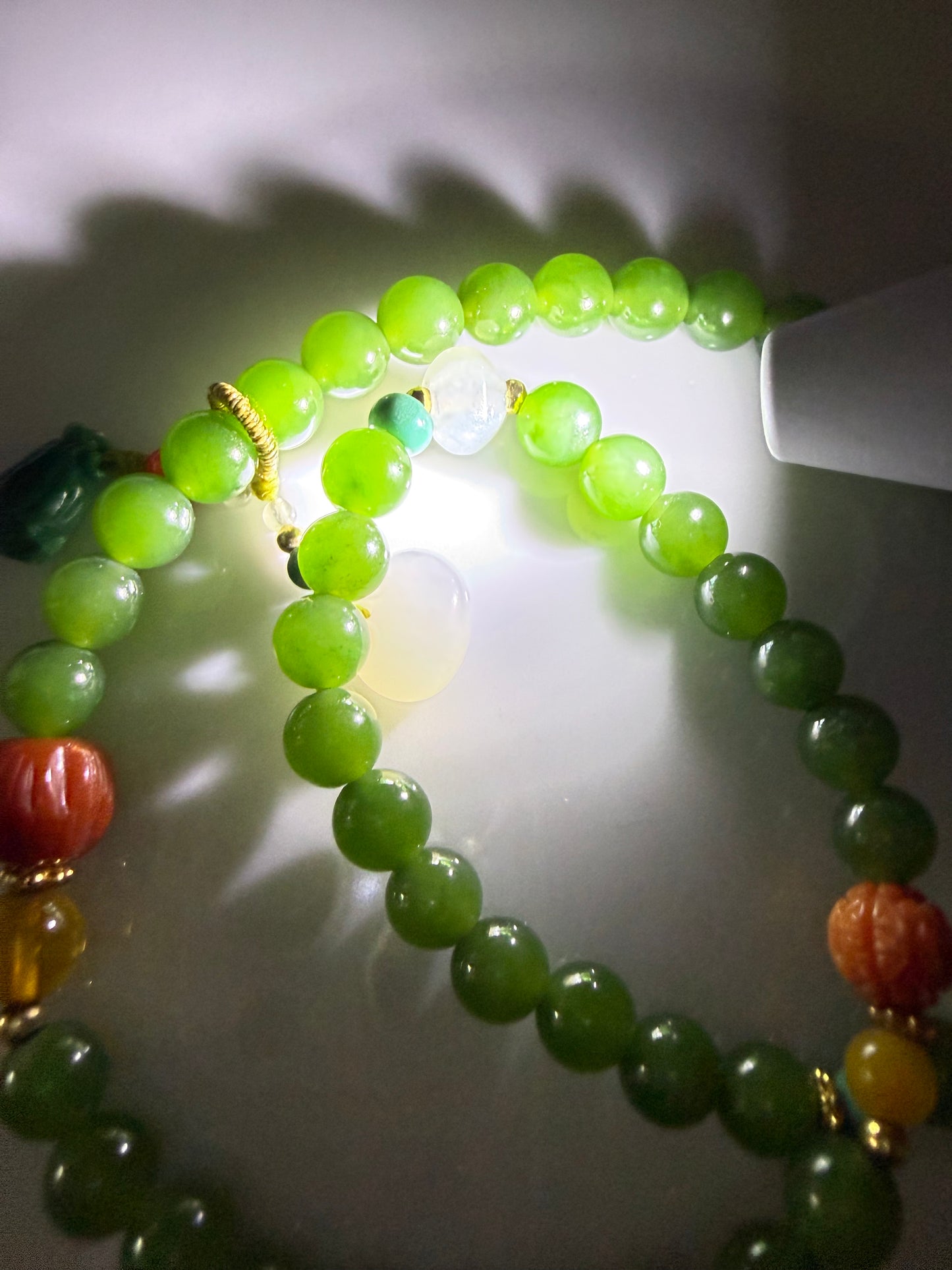 Certified genuine Siberian Nephrite Jade bracelet - 6mm beads with 12 inches length