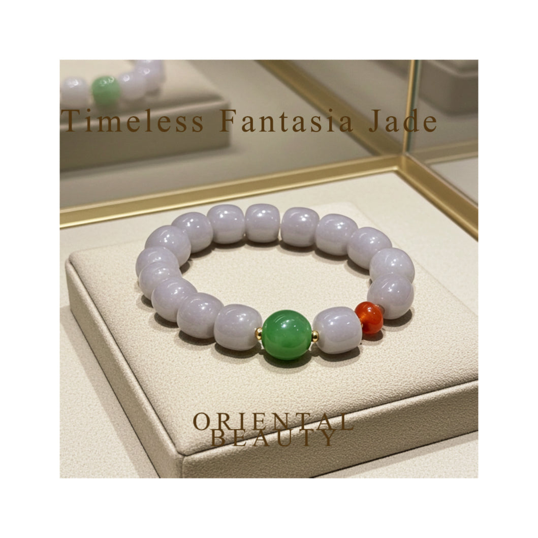 Certified genuine Violet Hetian jade nephrite jade Bracelet with one Siberian bead - 11.5 mm barrel beads 6.5 inches length