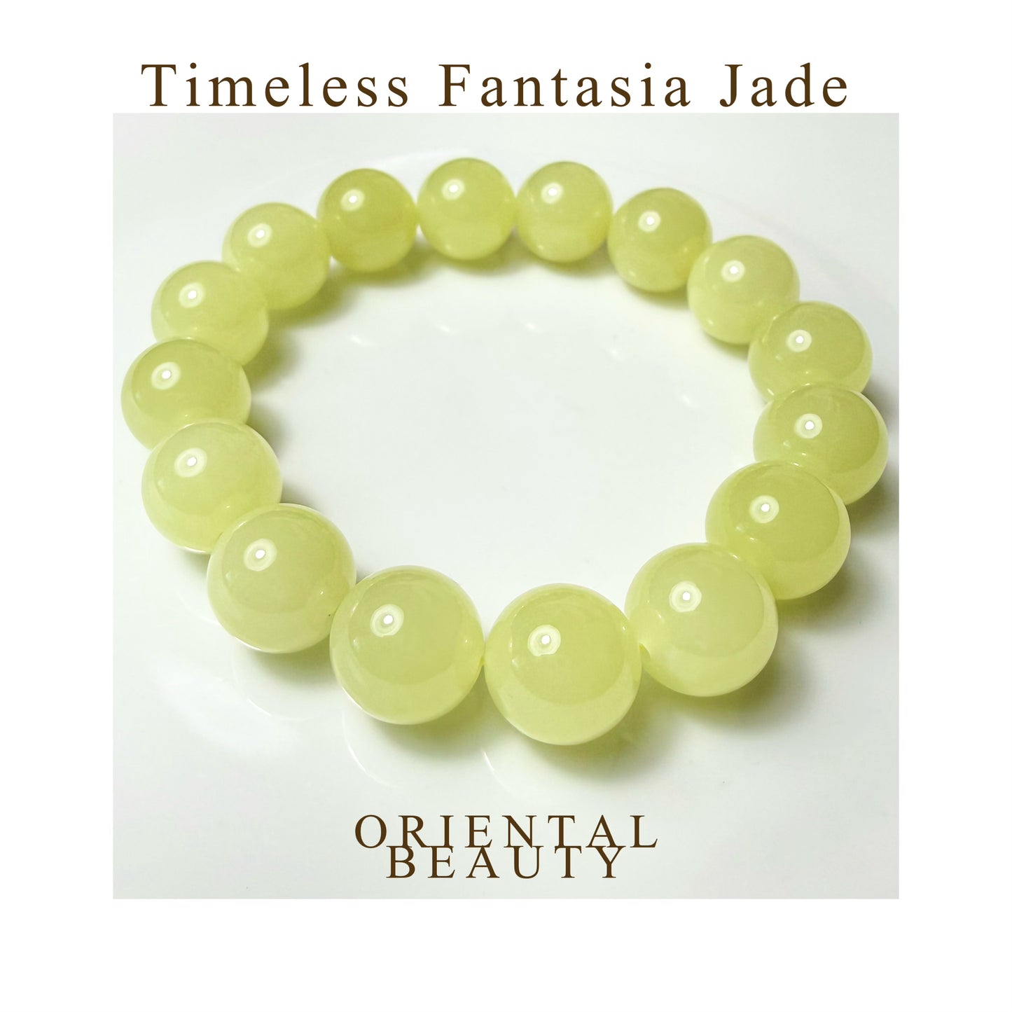 Certified genuine Premium yellow nephrite / Hetian Jade Bracelet With 12mm beads 6.5 inches