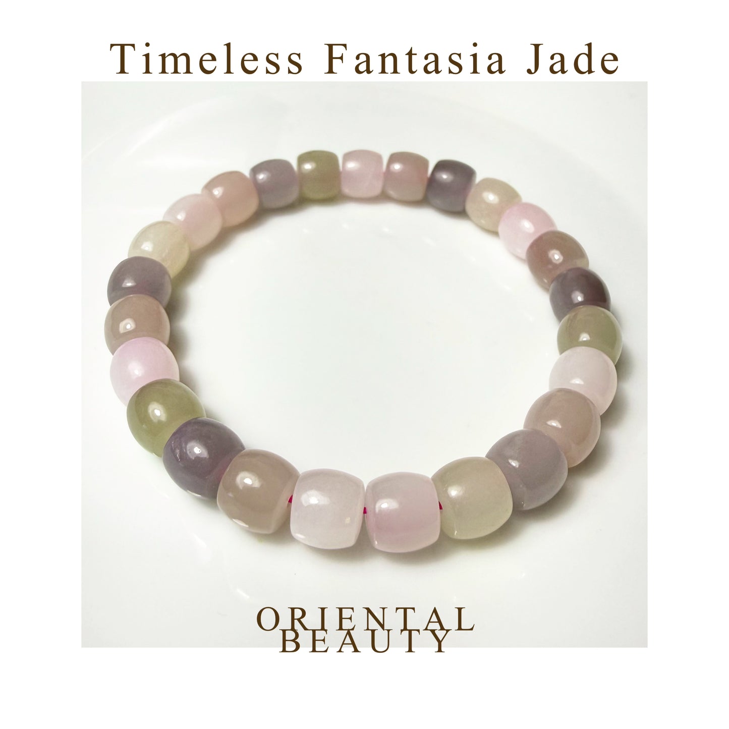 Certified macaron multi color genuine Hetian Jade nephrite jade Bracelet - 8mm beads 6 inches length