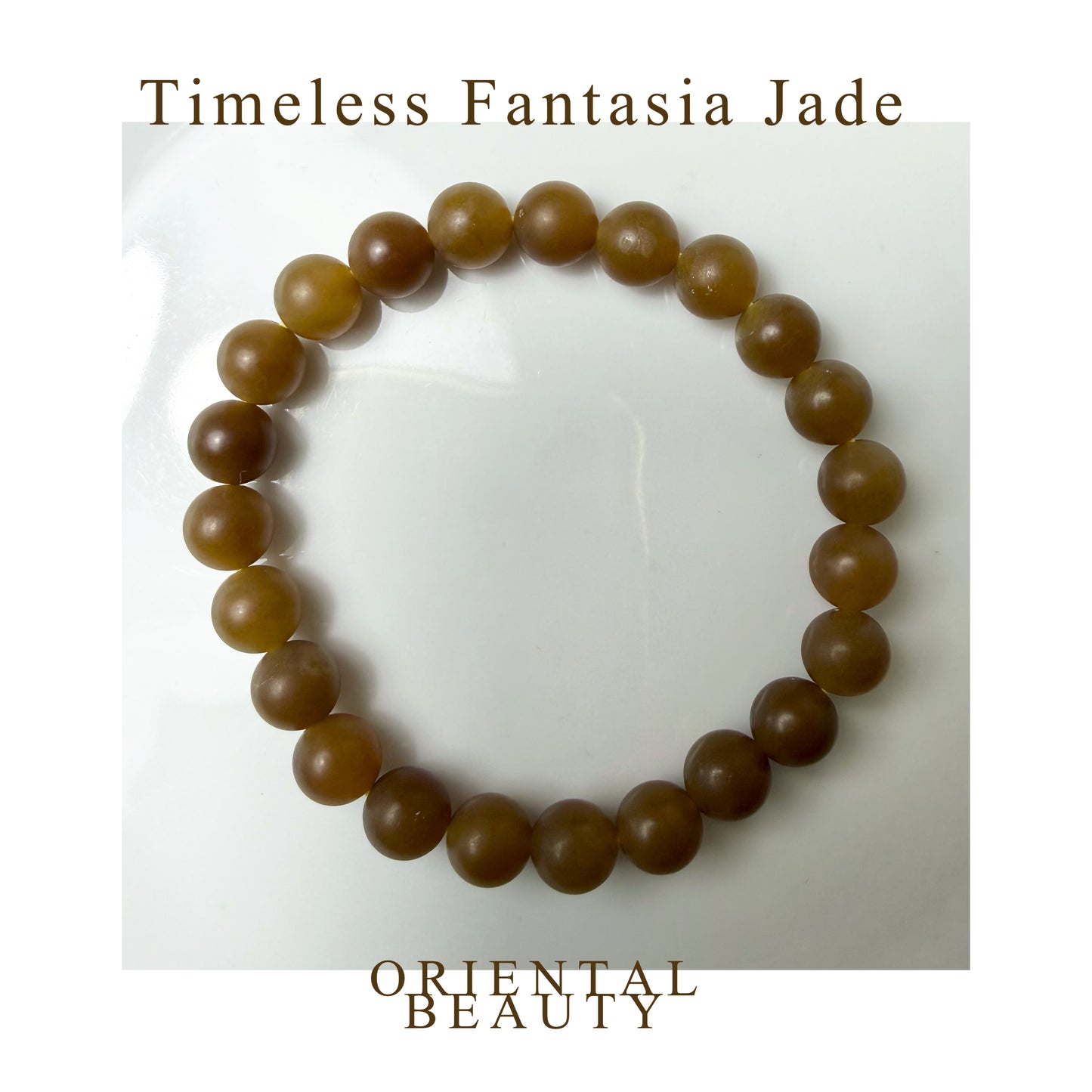 Certified high quality sugar brown genuine nephrite / Hetian Jade Bracelet - 8 mm big size barrel beads