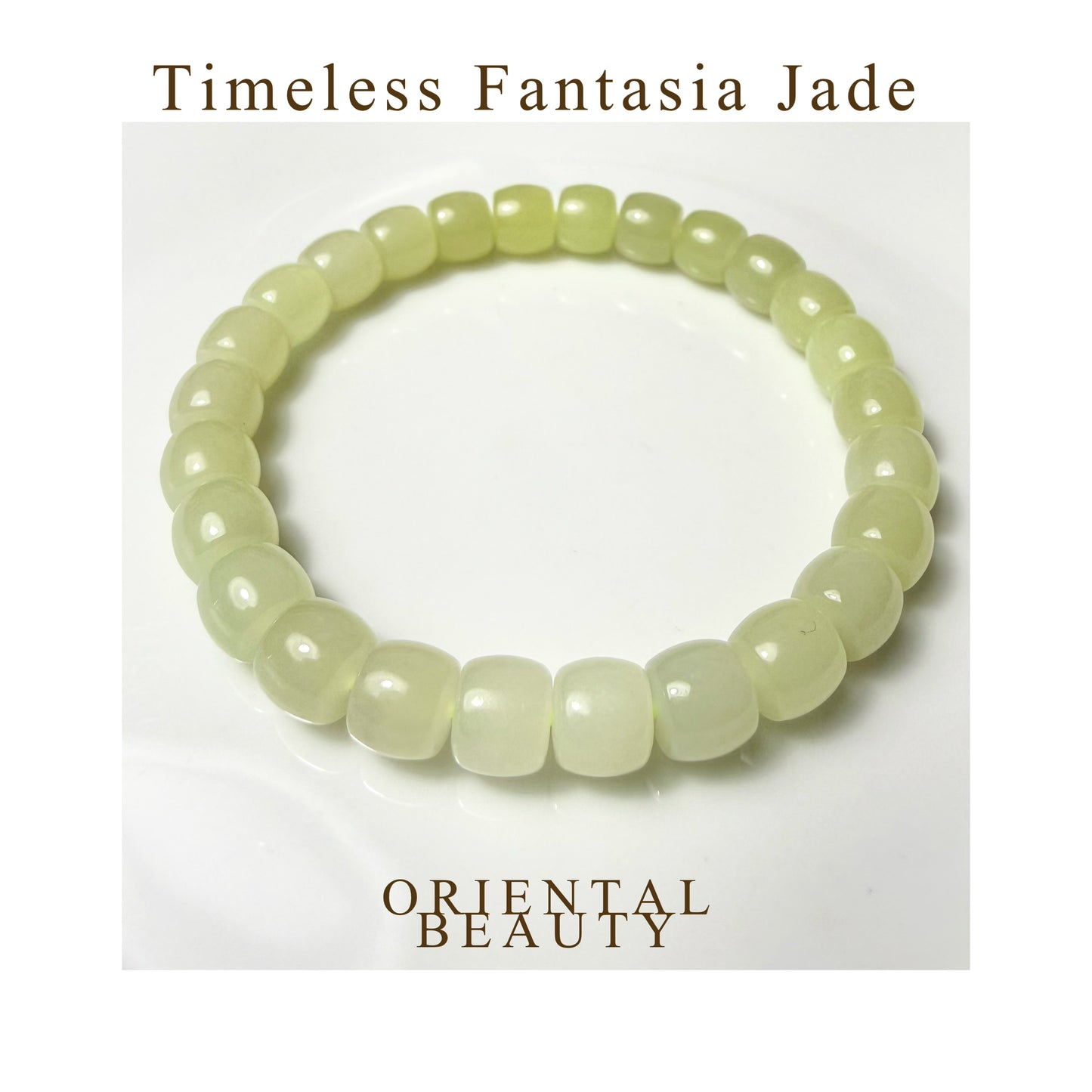 Certified genuine yellow gradient Hetian jade nephrite jade Bracelet -8mm beads 6.5 inch length